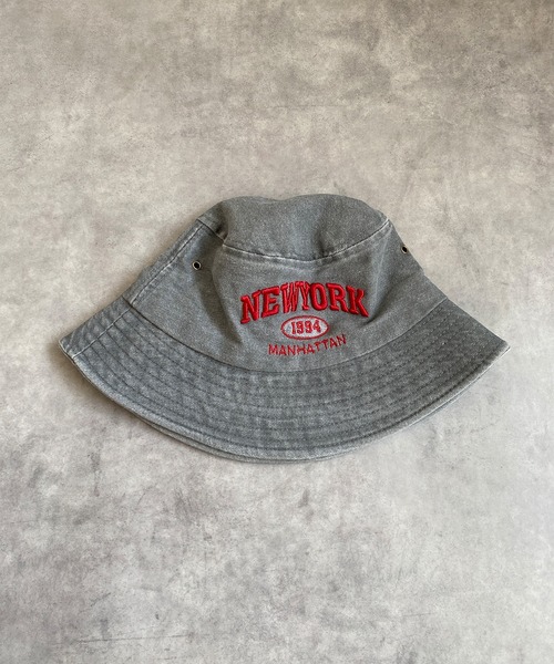 帽子 ハット HOOK- original- NEW YORK アメカジ刺繍ウォッシュ