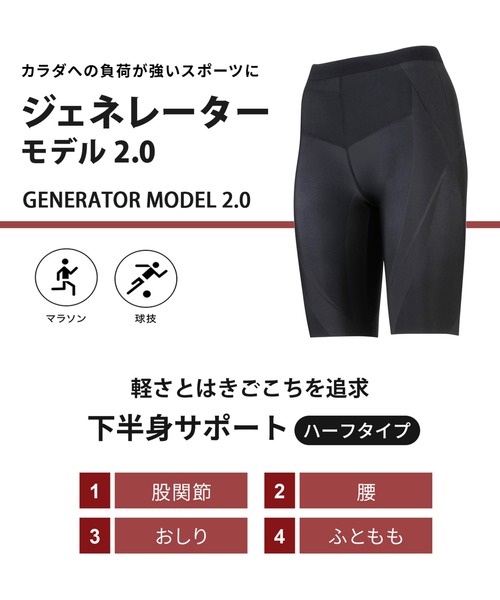 CW-X uvカット レギンス スパッツ スポーツタイツ ハーフ(ひざ上丈