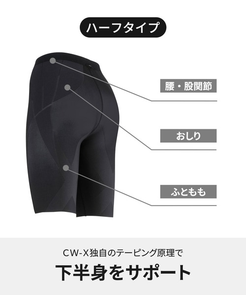 CW-X uvカット レギンス スパッツ スポーツタイツ ハーフ(ひざ上丈