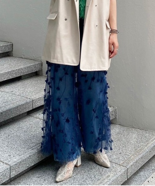 Ameri（アメリ） ロング スカート 3D FLOWER LAYERED SKIRT : ZOZOTOWN