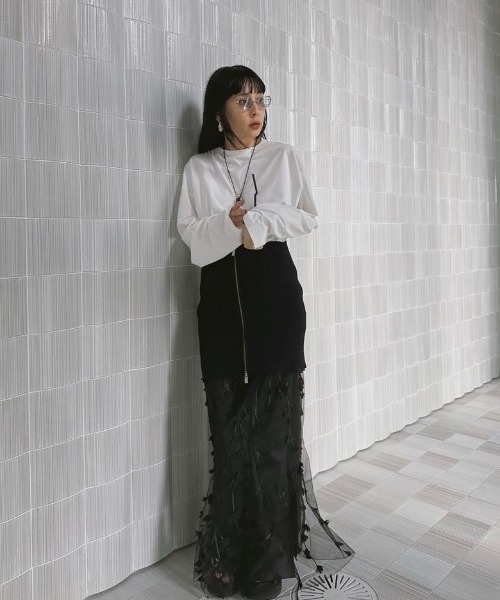 Ameri（アメリ） ロング スカート 3D FLOWER LAYERED SKIRT : ZOZOTOWN