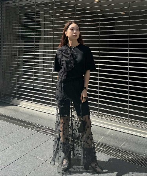 Ameri（アメリ） ロング スカート 3D FLOWER LAYERED SKIRT : ZOZOTOWN