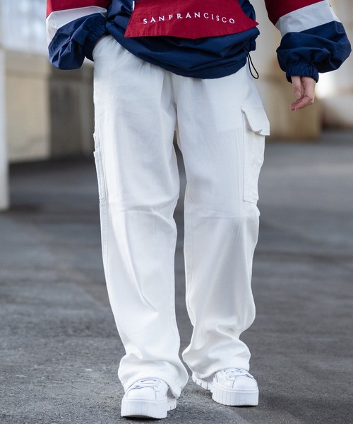2色 イージーパンツ カジュアル ジーンズ ストリート シンプル 5 ワンフォークロージング 1111clothing ◇イージー ワイドカーゴ