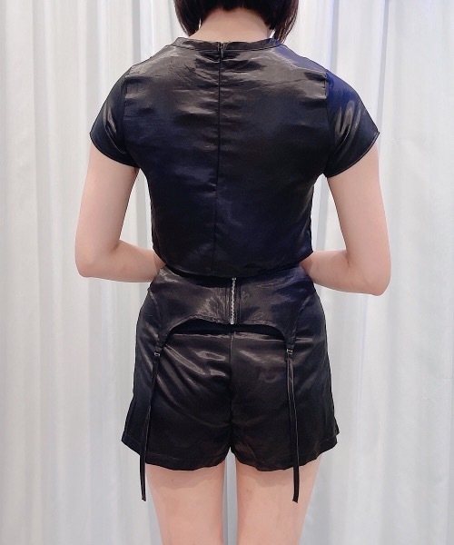 lilLilly パンツ サテンガーターショートパンツ レディース