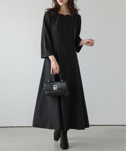 SUGAR BISKET  長袖ワンピース SUGAR BISKET（シュガービスケット） ワンピース スカラップネック