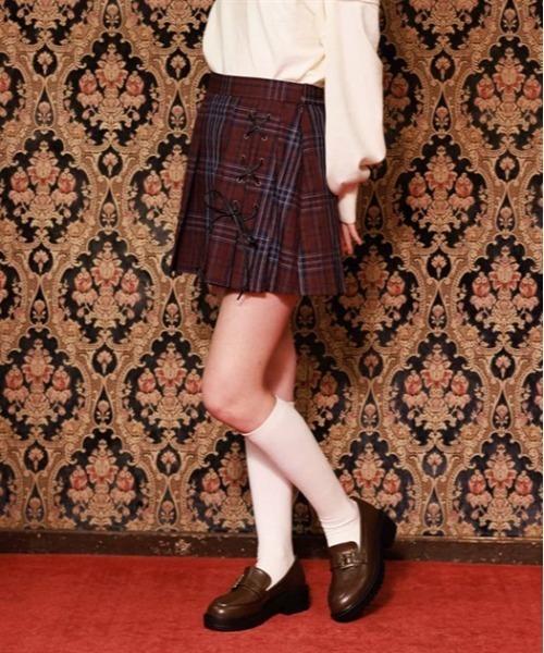 タータンチェック☆axes axes femme パンツ タータンチェックキュロット レディース