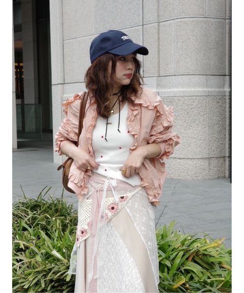 jumelle frill light jacket ノーカラージャケット frill light jacket（ノーカラージャケット）｜jumelle