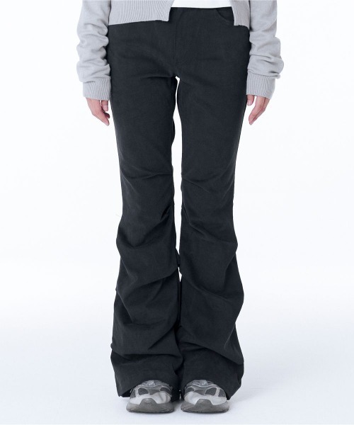 デニム・ジーパン MISEKI SEOUL Shirring bootscut pants BLACK MSK2403010BK Miseki SEOUL パンツ Shirring bootscut pants レディース