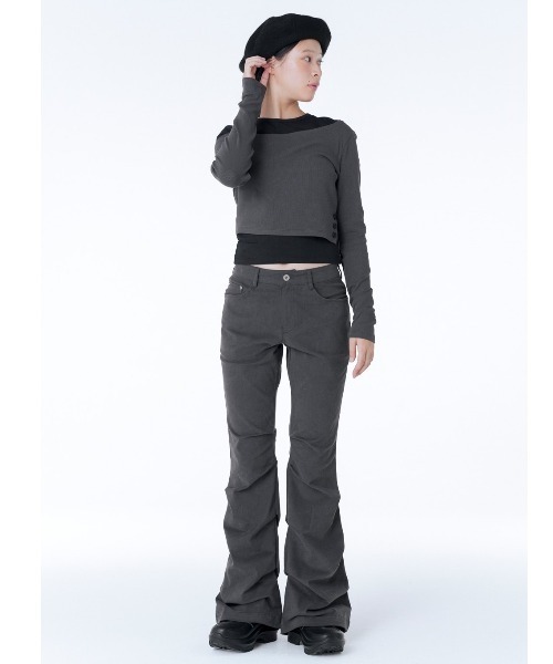 Miseki SEOUL パンツ Shirring bootscut pants レディース
