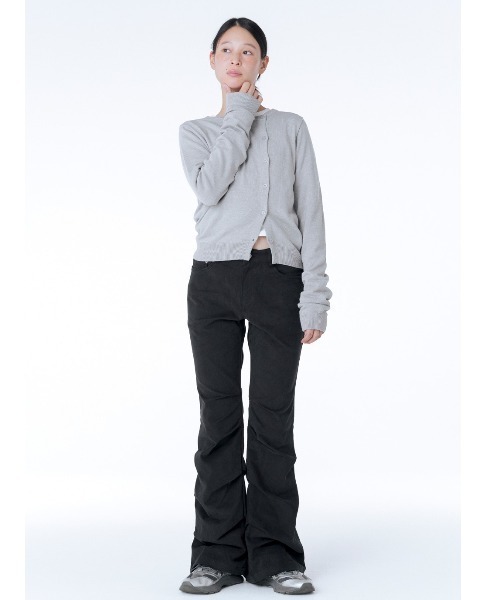 デニム・ジーパン MISEKI SEOUL Shirring bootscut pants BLACK MSK2403010BK Miseki SEOUL パンツ Shirring bootscut pants レディース