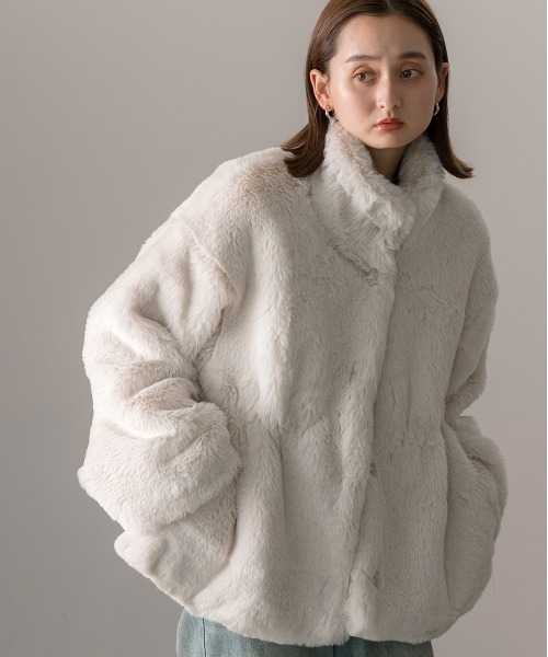 ad thie（アドティエ） コート アウター スタンドカラー フェイク