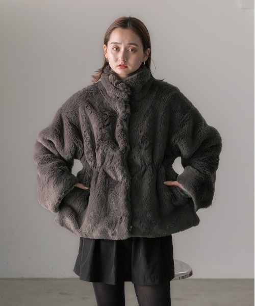 ad thie（アドティエ） コート アウター スタンドカラー フェイク