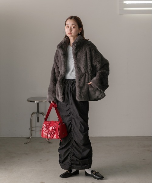 ad thie（アドティエ） コート アウター スタンドカラー フェイク