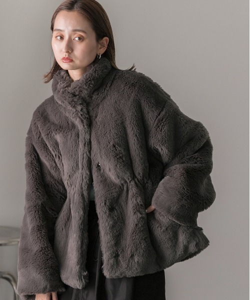 ad thie（アドティエ） コート アウター スタンドカラー フェイク