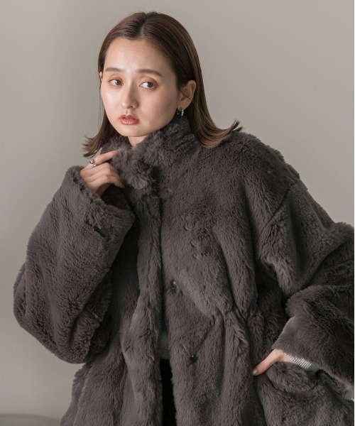 ad thie（アドティエ） コート アウター スタンドカラー フェイク