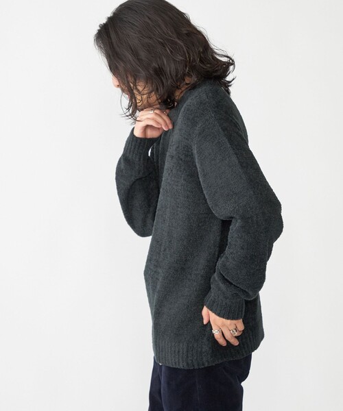 ▪️ stone  クルーネックニットセーター　リブ 黒　M 箱あり Stone Island リブニットセーター | ブルー | FARFETCH JP