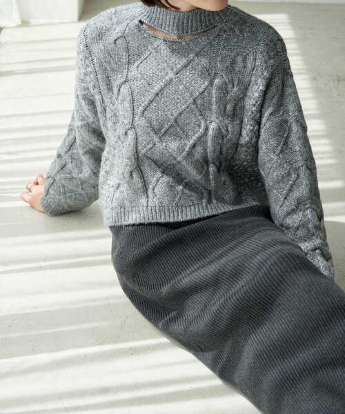 gemeil ワンピース ハイネックニット×IラインニットワンピースSET（LA 