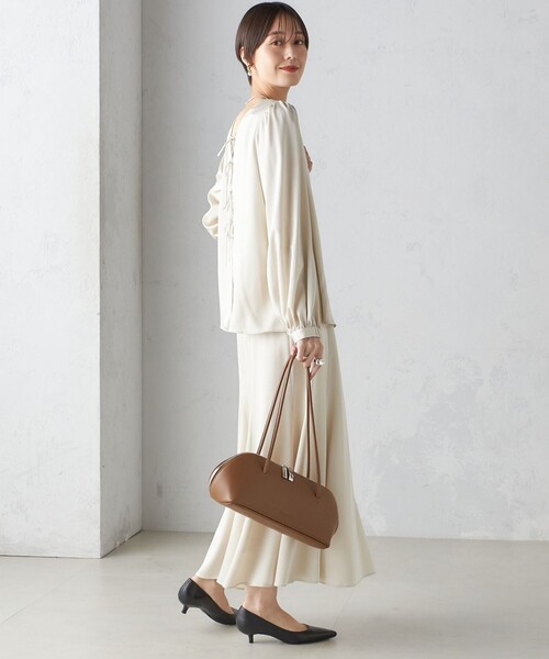 SHIPS for women / シップスウィメン 〈結婚式・パーティ〉【SHIPS別注】troisiemeCHACO:〈手洗い可能〉サテン リボン ブラウス 結婚式・パーティ〉【SHIPS別注】troisiemeCHACO:〈手洗い可能