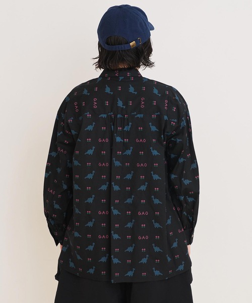 I am in fact ブラウス シャツ ○_8bit Dinosaur レディース