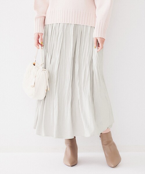 UNTITLED（アンタイトル） スカート 「洗える/ウエストゴム」スエード