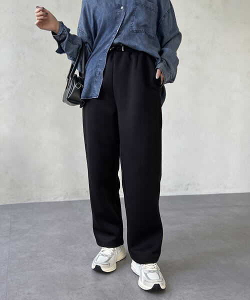 レディース ドロストパンツ Chez toi パンツ 軽量ボンディングウエストドロストパンツ