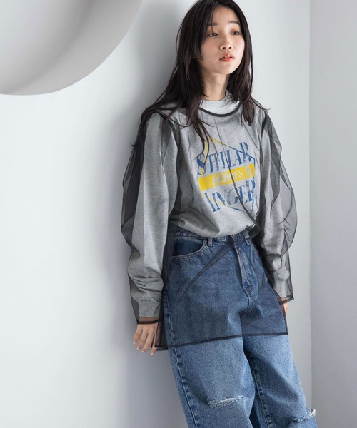 LOWRYS FARM（ローリーズファーム） tシャツ チュールパフプルオーバー