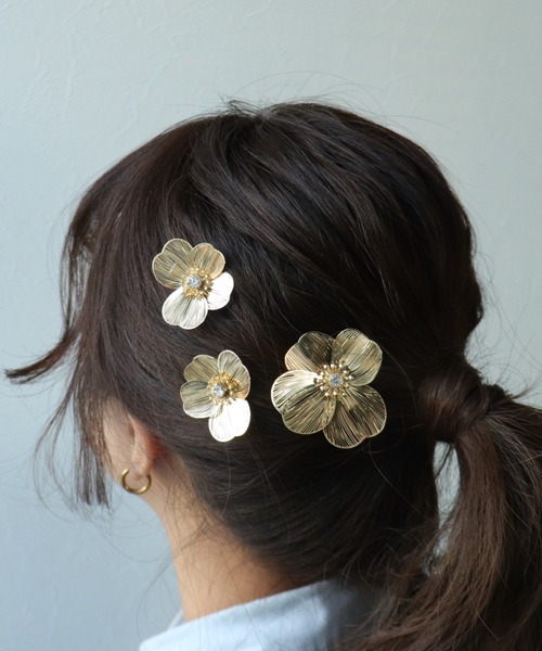 Three Four Time（スリーフォータイム） ヘアクリップ 透かしフラワー