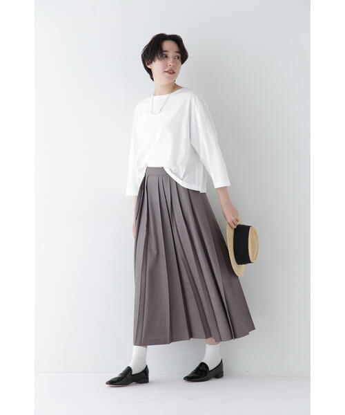 【新品】human woman　リップルペンシルスカート ボックスプリーツAラインスカート | human woman（ヒューマンウーマン