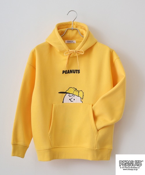 PEANUTS スマホショルダー パーカー 裏起毛プルパーカー メンズ