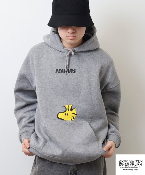 PEANUTS スマホショルダー パーカー 裏起毛プルパーカー メンズ