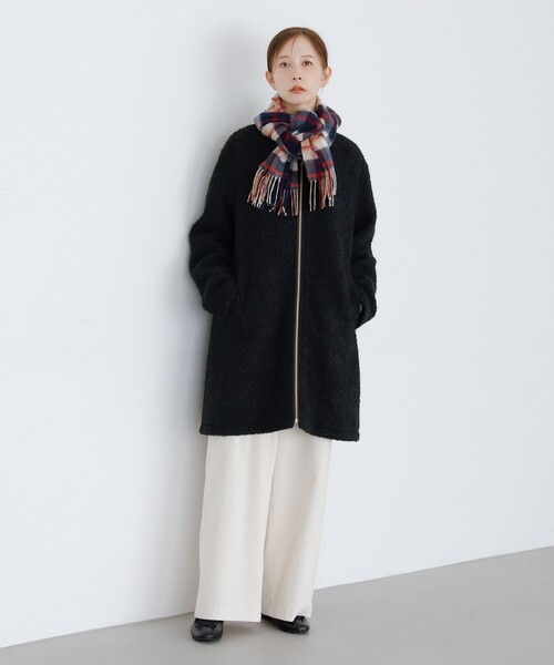 美品！MACKINTOSH PHILOSOPHY ノーカラー　ウールコート　黒 MACKINTOSH PHILOSOPHY（マッキントッシュフィロソフィー） ノーカラー