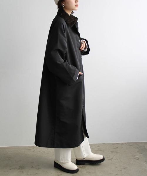 「GeeRA」 ステンカラーコート MEDIUM カーキ レディース_画像2