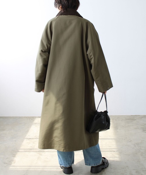 「GeeRA」 ステンカラーコート MEDIUM カーキ レディース_画像6