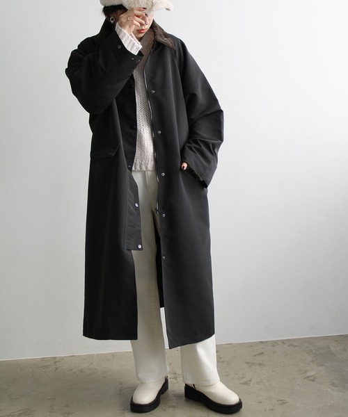 「GeeRA」 ステンカラーコート MEDIUM カーキ レディース_画像8