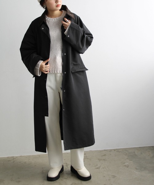 「GeeRA」 ステンカラーコート MEDIUM カーキ レディース_画像9