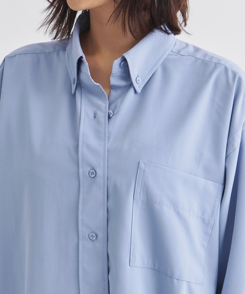 シャツ/ブラウス(長袖/七分) louren cache coeur volume blouse シャツ ブラウス 春夏 秋 シフォン 七分袖 レディース バルーン 長袖