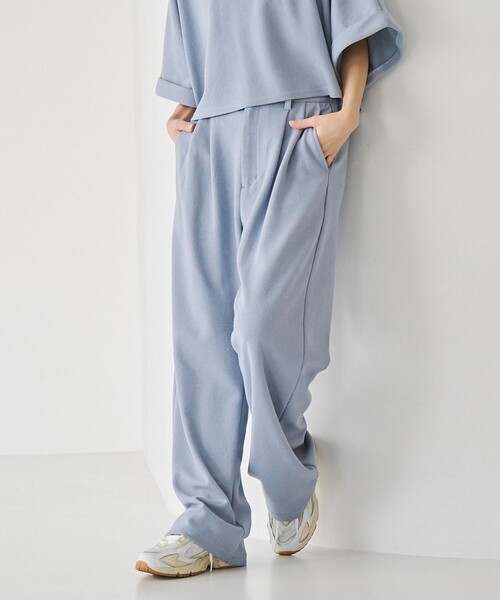 RONEL パンツ 「防しわ/マシンウォッシュ」ネップジョーゼットタック