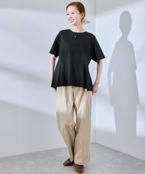 tシャツ カットツイルペプラムトップス レディース ROPE' PICNIC tシャツ 「UVカット・接触冷感」Cutee 着丈が
