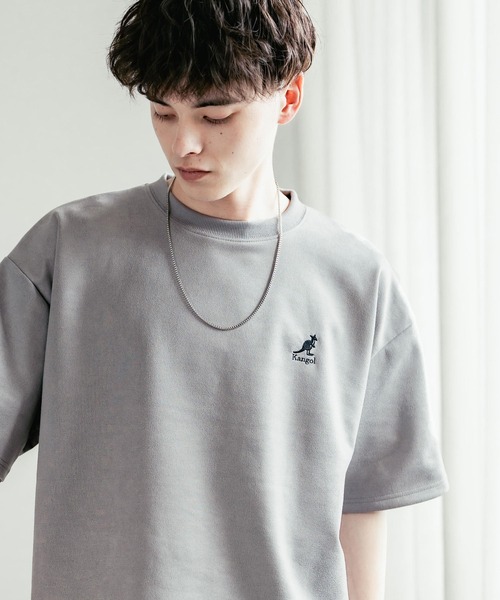 SEVENTEEN  Tシャツ コラボ KANGOL  レディース  メンズ KANGOL tシャツ 別注コラボ ワンポイントロゴ刺繍半袖クルー