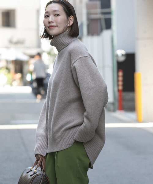 「F by ROSSO」 タートルネックニット FREE モカ レディース_画像2