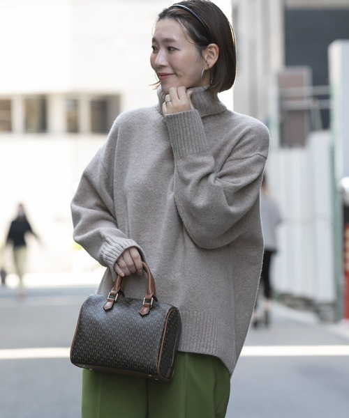 「F by ROSSO」 タートルネックニット FREE モカ レディース_画像8