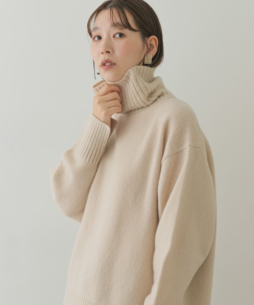 「F by ROSSO」 タートルネックニット FREE モカ レディース_画像9