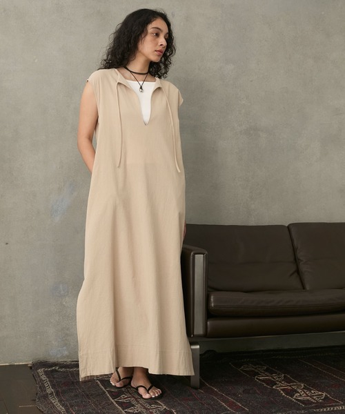 Stroove ワンピース Sand wash cotton sleeveless one-piece / サンド
