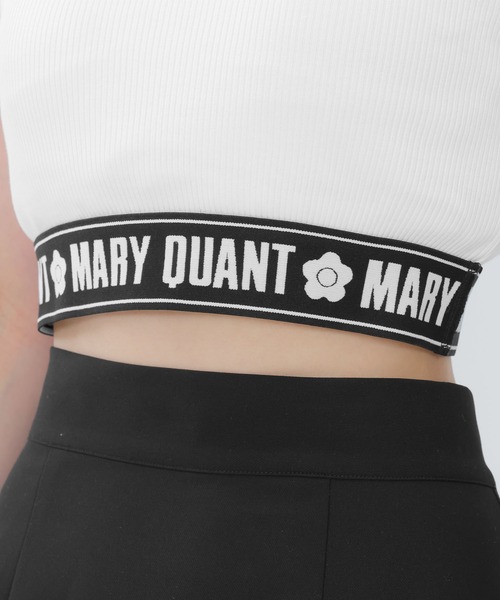 マリークワント MARY QUANT ロゴテープクロップド Tシャツ （ブラック） マリークワント MARY QUANT ロゴテープクロップド Tシャツ