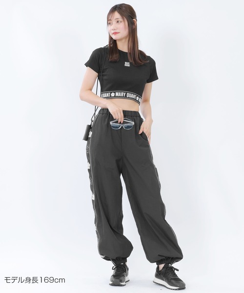 tシャツ マリークワント mary quant ロゴテープクロップド Tシャツ レディース ロゴテープクロップド Tシャツ（Tシャツ/カットソー）｜MARY