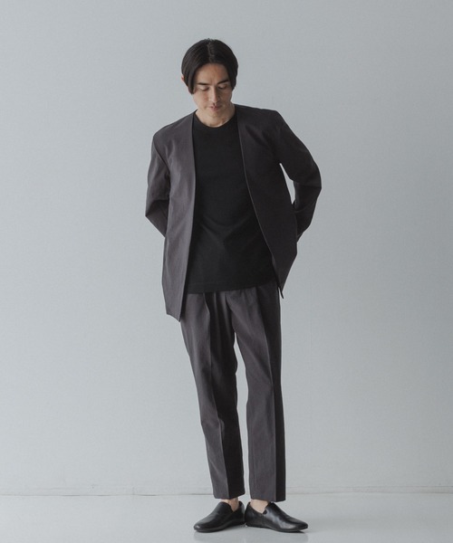 ADAM ET ROPÉ RIRANCHAノーカラージャケットセットアップ ADAM ET ROPE' セットアップ 「RIRANCHA」サマーセットアップ