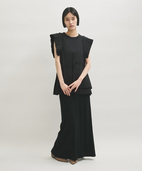 ADAM ET ROPE' tシャツ 「サステナブル」プリーツコンビプル