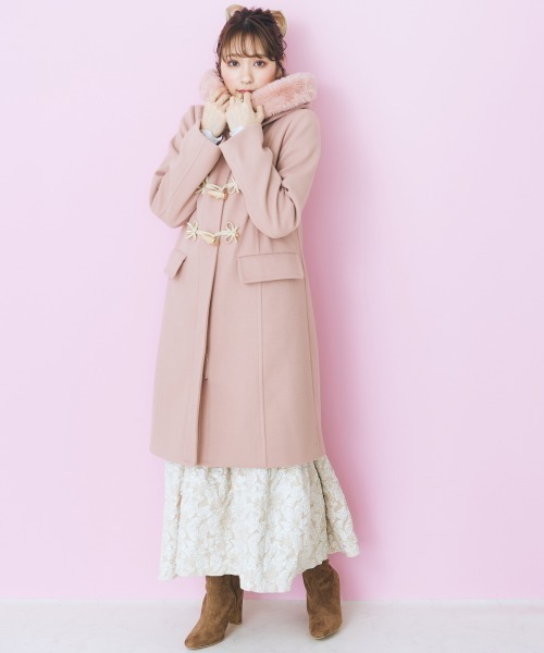 marun（マルン） 「SMILELAND」ダッフルコート L スモークピンク