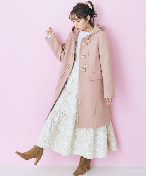 marun（マルン） 「SMILELAND」ダッフルコート L スモークピンク