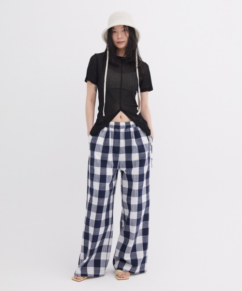 Zuciyonfa フラッシースリットスリーブティー (black) UN3D. ワンピース CURVE LINE TUCK SLEEVELESS OP / カーブ